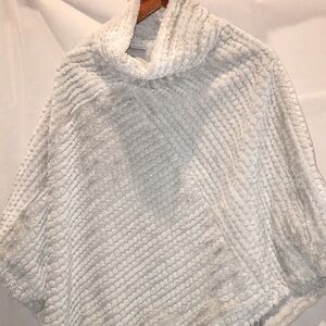 Mock Neck Gray Cape | One Size